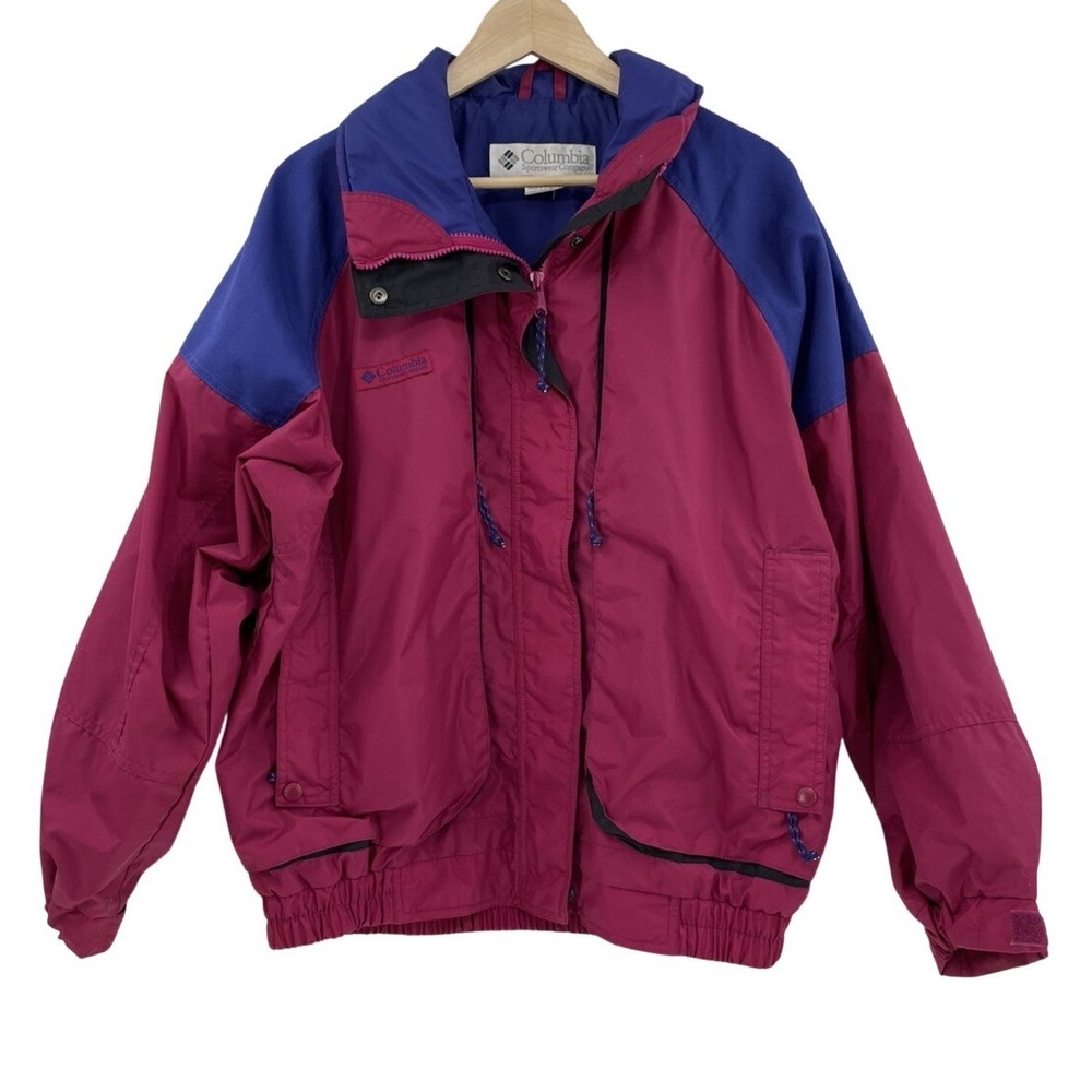 Vintage‎ Columbia Womens Sz L Pink Purple Powder Keg Coat Jacket Shell Only